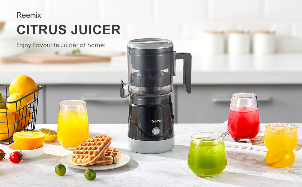 lectric Citrus Juicer, Reemix Full-Automatic Orange Juicer Squeezer for Orange, Lemon, Grapefruit, Citrus Juicer with Cleaning