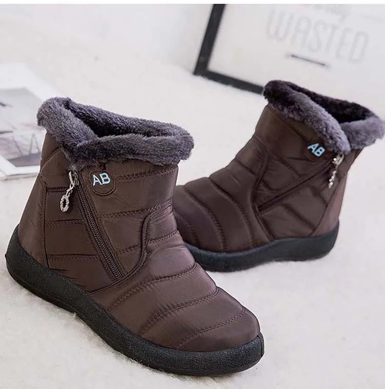 Comfortable Waterproof Snow Boots for Women - Soft Fur, Zipper, Winter Boots (Botas Mujer)