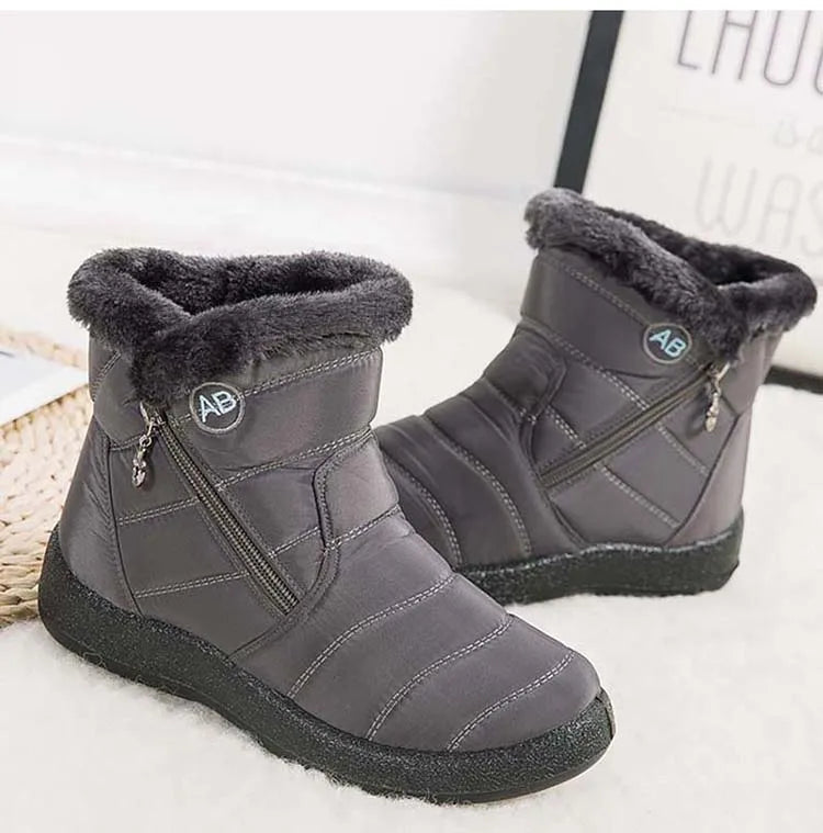 Comfortable Waterproof Snow Boots for Women - Soft Fur, Zipper, Winter Boots (Botas Mujer)