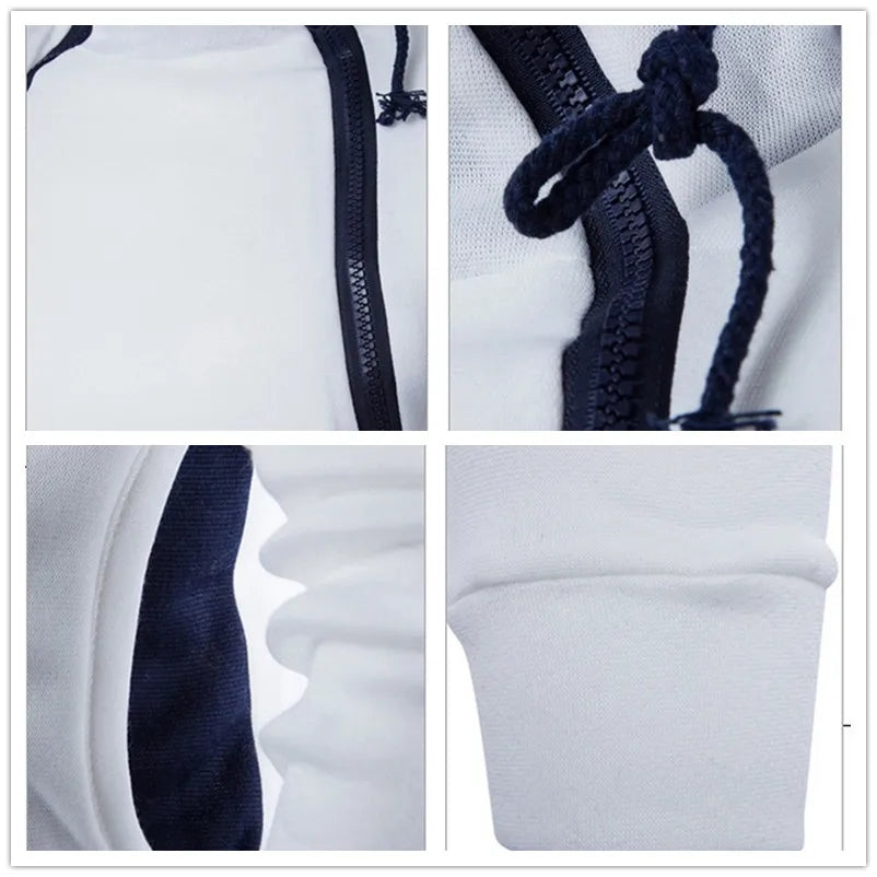 Men's Zipper Hooded Sweatshirt: High Neck Pullover Jacket Coat