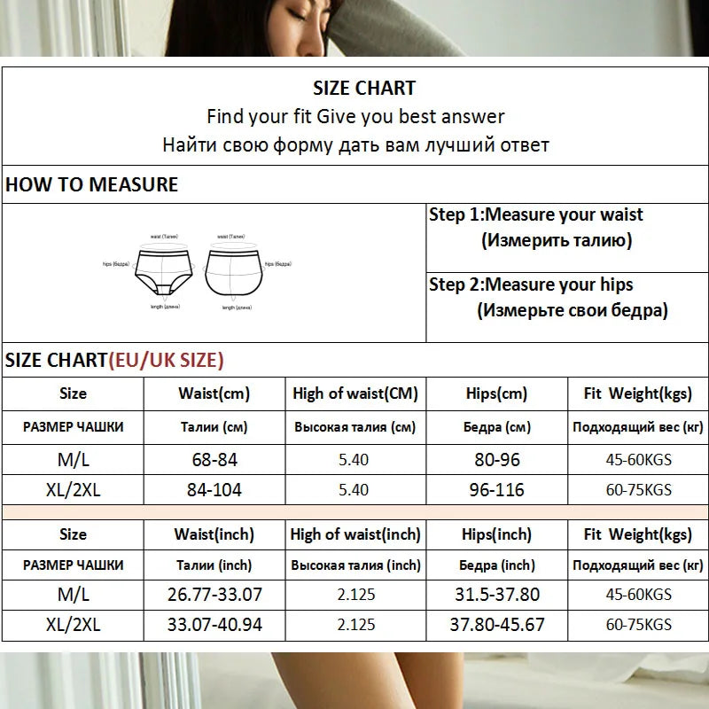 3-piece Set Women's Panties Sexy Underwear FINETOO Large Size Thong Women's Seamless Panties High Waist Girls' Thongs M-2XL