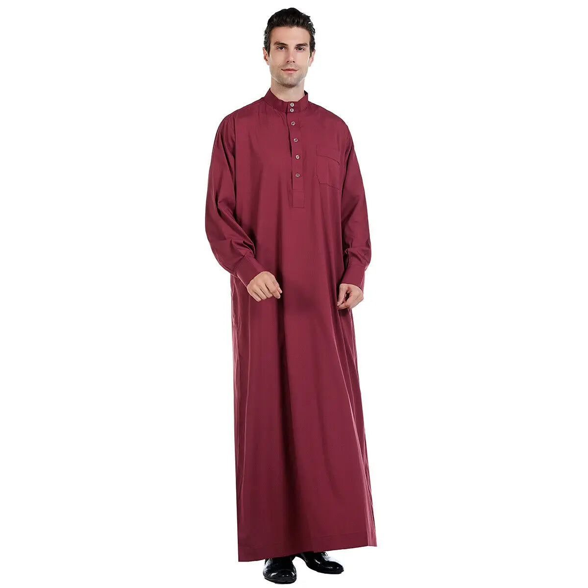 Men's Long Sleeve Jubba Thobe | Saudi Abaya, Arabic Kaftan, Dubai Daffah & Islamic Dress Styles
