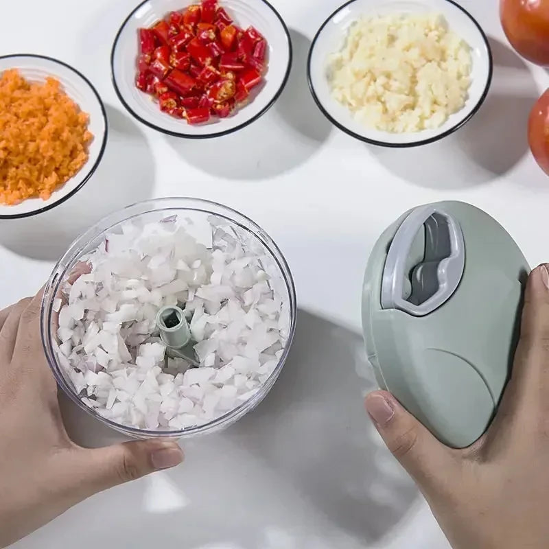 Manual Garlic & Vegetable Chopper (500/900ML) – Slicer, Crusher, Grinder & Kitchen Gadget