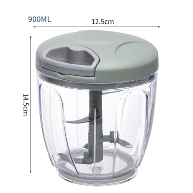 Manual Garlic & Vegetable Chopper (500/900ML) – Slicer, Crusher, Grinder & Kitchen Gadget