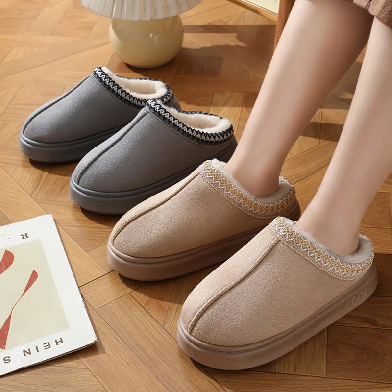 Winter 2024 Women's Fluffy Slippers | Soft Non-Slip Thick Plush Indoor Clogs for Casual Wear