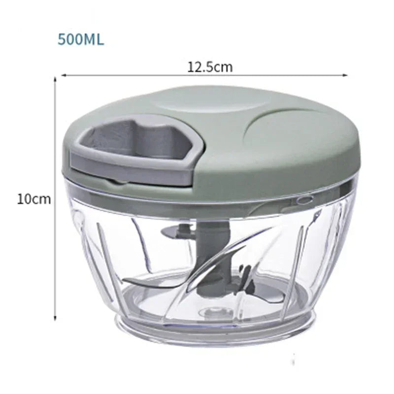 Manual Garlic & Vegetable Chopper (500/900ML) – Slicer, Crusher, Grinder & Kitchen Gadget