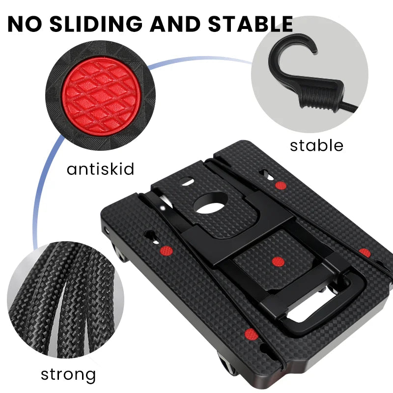 AIRAJ Folding Hand Truck Lightweight Dolly Foldable Luggage Cart with 4 Rotate Wheels, Utility Cart with Adjustable Handle
