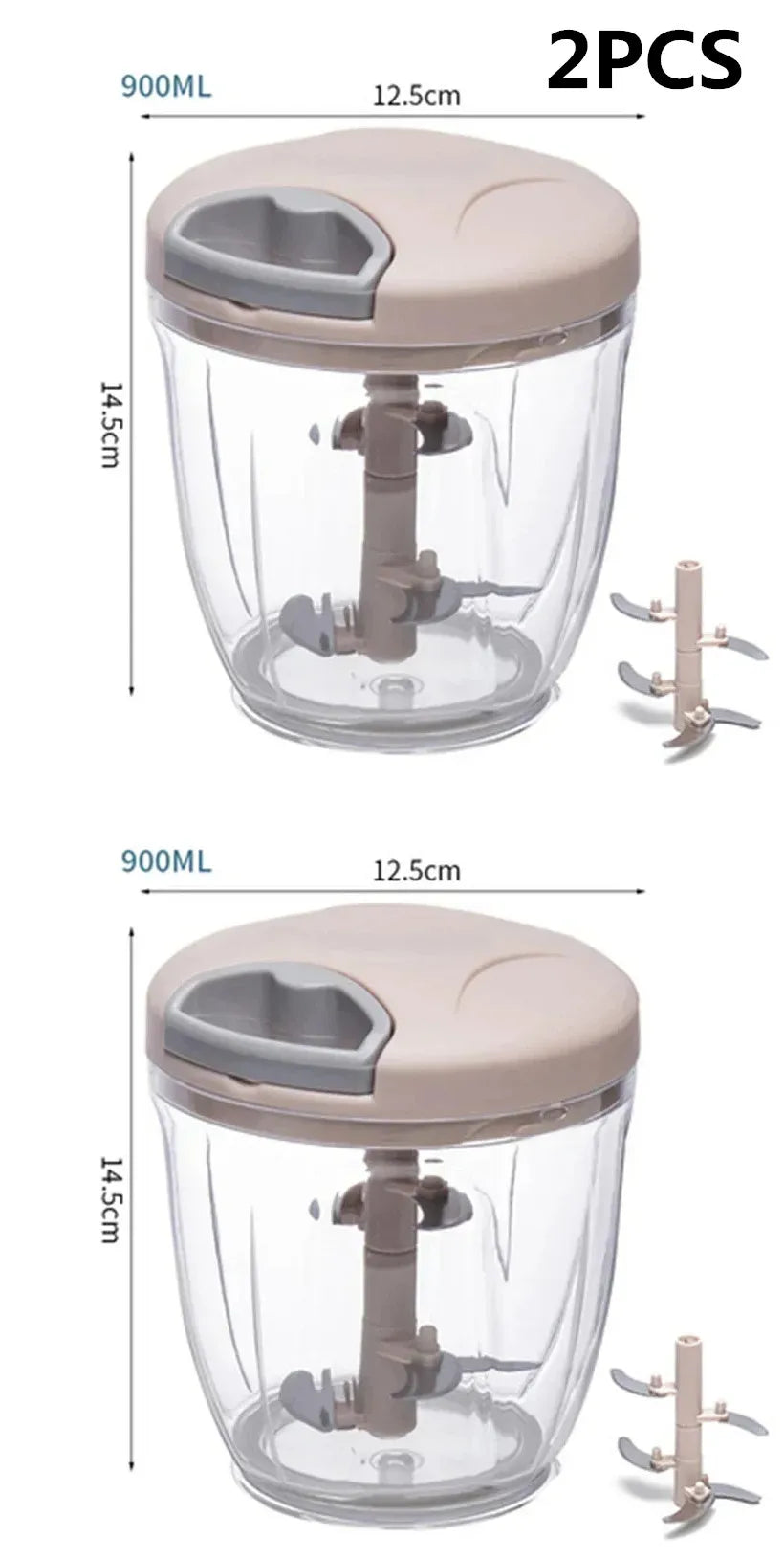 Manual Garlic & Vegetable Chopper (500/900ML) – Slicer, Crusher, Grinder & Kitchen Gadget