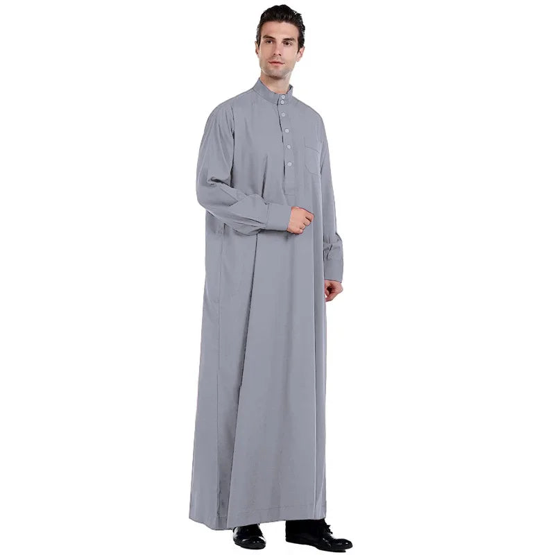 Solid Muslim Men's Robe | Kaftan, Abaya, Jubba & Qamis - Arabic & Pakistani Islamic Fashion
