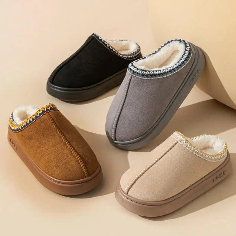 Winter 2024 Women's Fluffy Slippers | Soft Non-Slip Thick Plush Indoor Clogs for Casual Wear