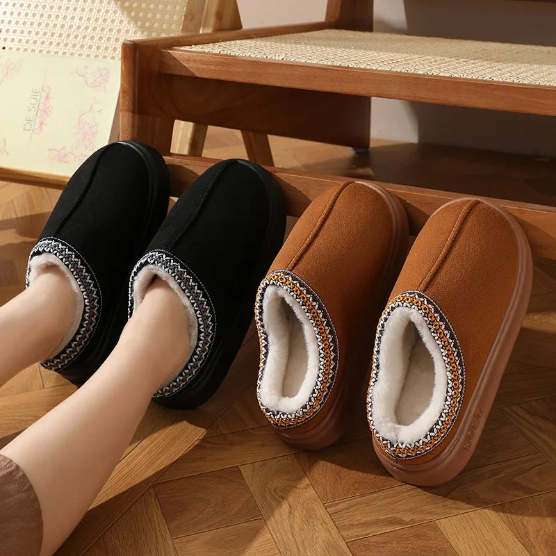 Winter 2024 Women's Fluffy Slippers | Soft Non-Slip Thick Plush Indoor Clogs for Casual Wear