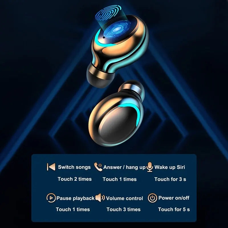 F9 Wireless Earphones Bluetooth TWS LED Display Binaural Headset Waterproof HD Calling CVC 8.0 Noise Reduction Headphones