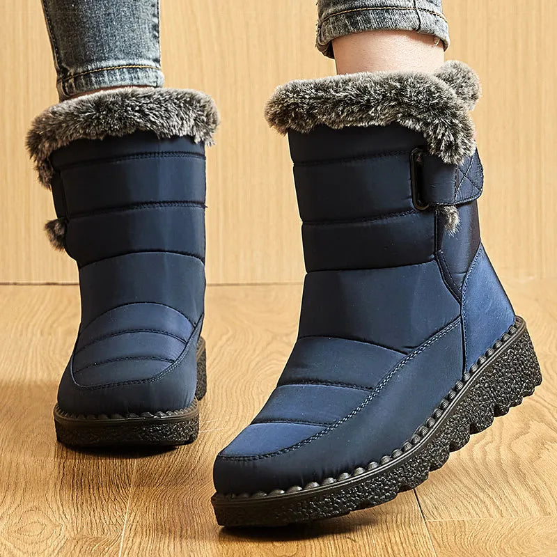 2024 Trend: Women's Winter Boots - Ankle Height, Low Heels, Waterproof, Fur-Lined Snow Boots (Botas Mujer)
