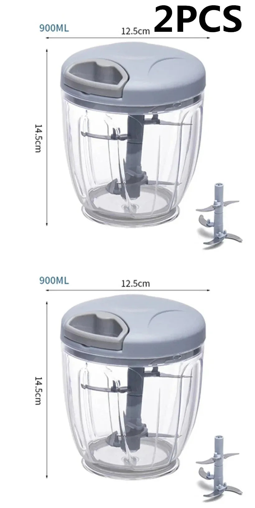 Manual Garlic & Vegetable Chopper (500/900ML) – Slicer, Crusher, Grinder & Kitchen Gadget