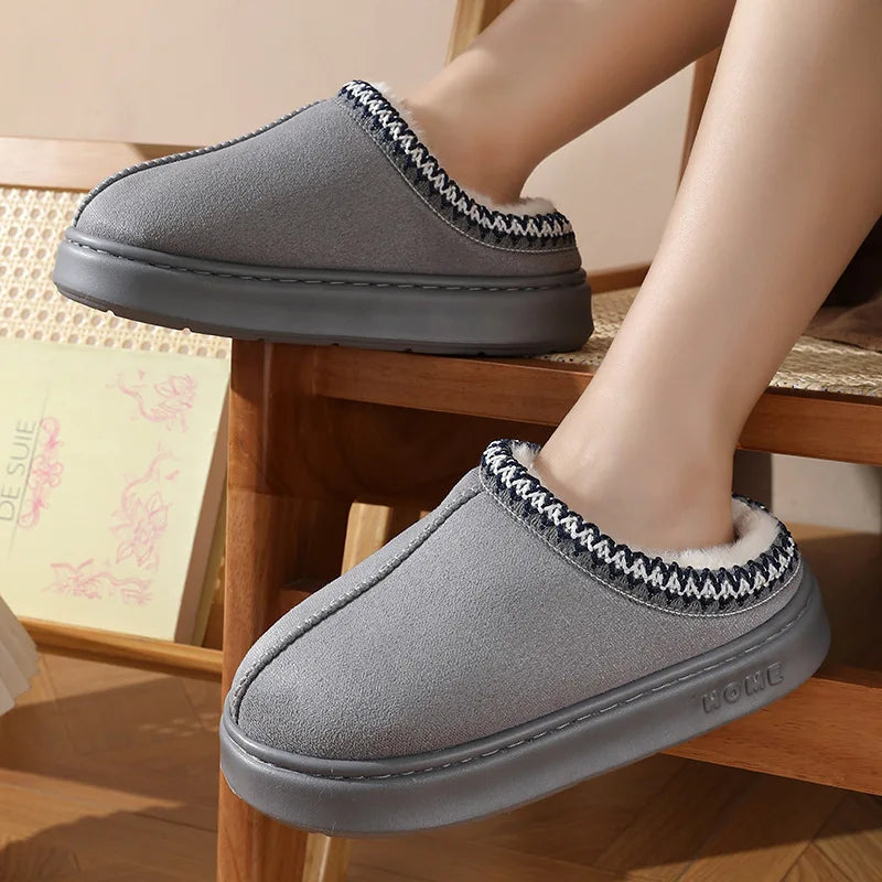 Winter 2024 Women's Fluffy Slippers | Soft Non-Slip Thick Plush Indoor Clogs for Casual Wear