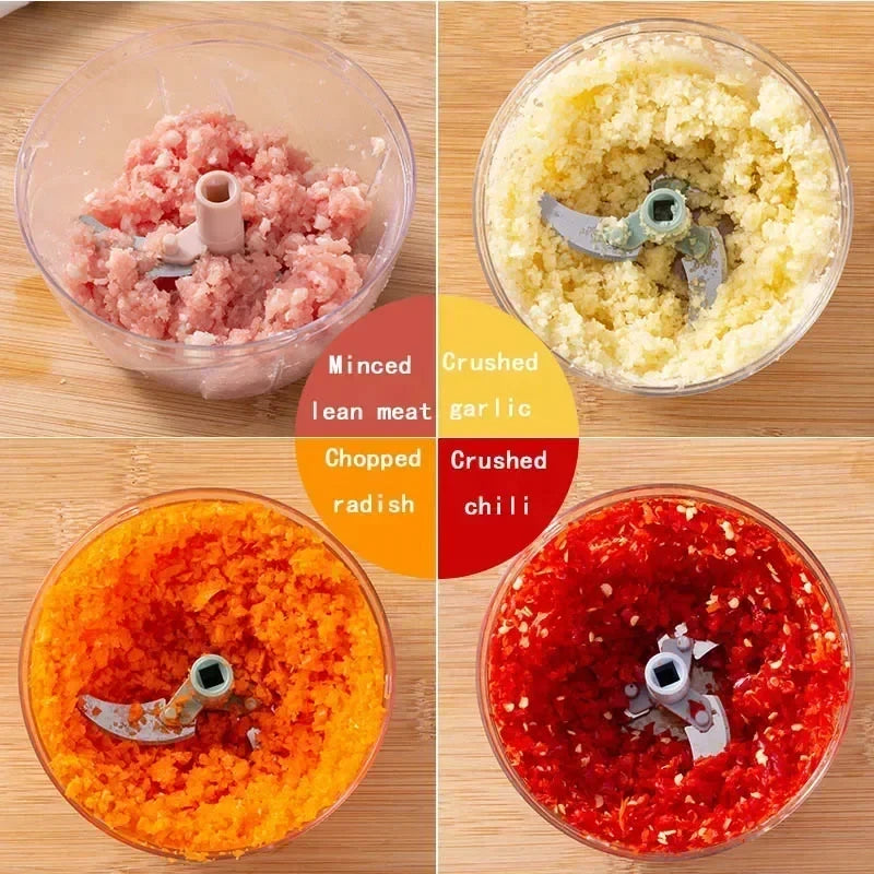 Manual Garlic & Vegetable Chopper (500/900ML) – Slicer, Crusher, Grinder & Kitchen Gadget