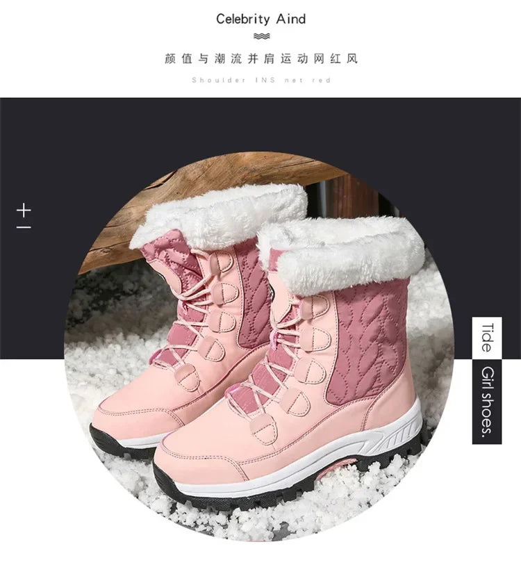 Women's Mid-Calf Winter Boots: Warm Lined, Non-Slip, Fashionable Casual Snow Shoes 2025