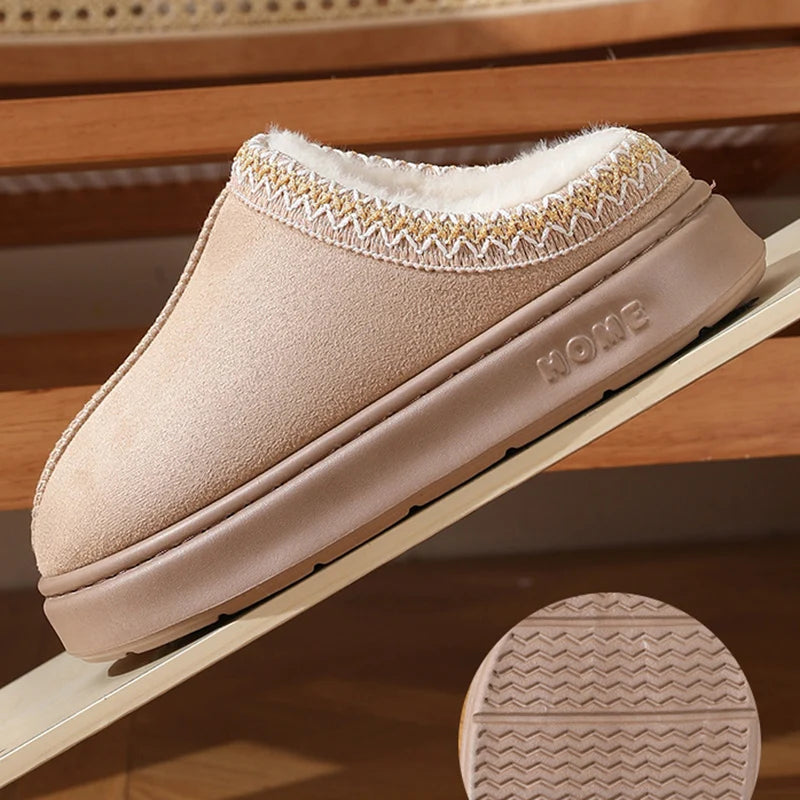 Winter 2024 Women's Fluffy Slippers | Soft Non-Slip Thick Plush Indoor Clogs for Casual Wear