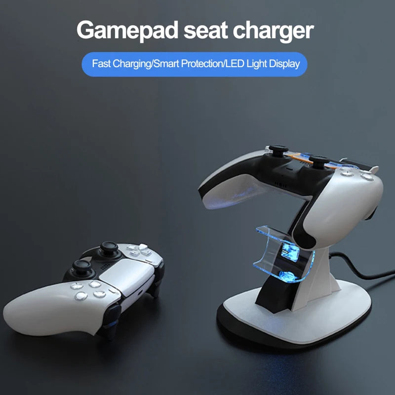 Charging Stand Dock For PS5 Controller Gamepad Seat Charger Fast Charging/Breathing Light/Smart Protection PS5 Charging Station