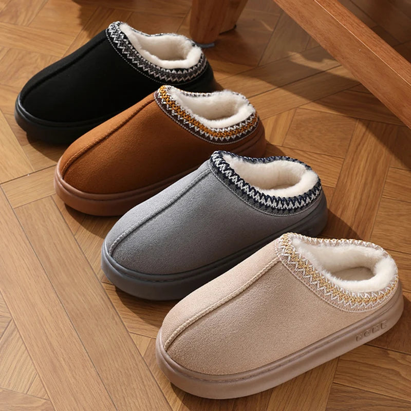 Winter 2024 Women's Fluffy Slippers | Soft Non-Slip Thick Plush Indoor Clogs for Casual Wear