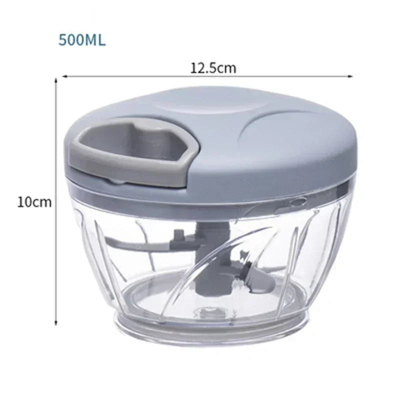 Manual Garlic & Vegetable Chopper (500/900ML) – Slicer, Crusher, Grinder & Kitchen Gadget