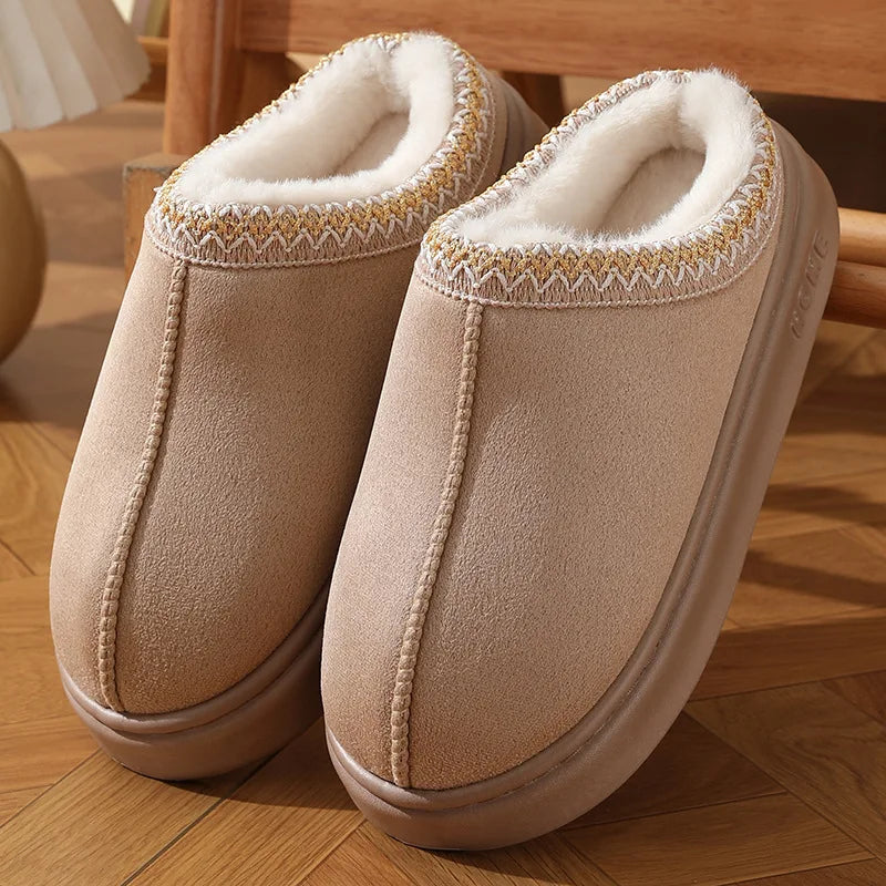 Winter 2024 Women's Fluffy Slippers | Soft Non-Slip Thick Plush Indoor Clogs for Casual Wear