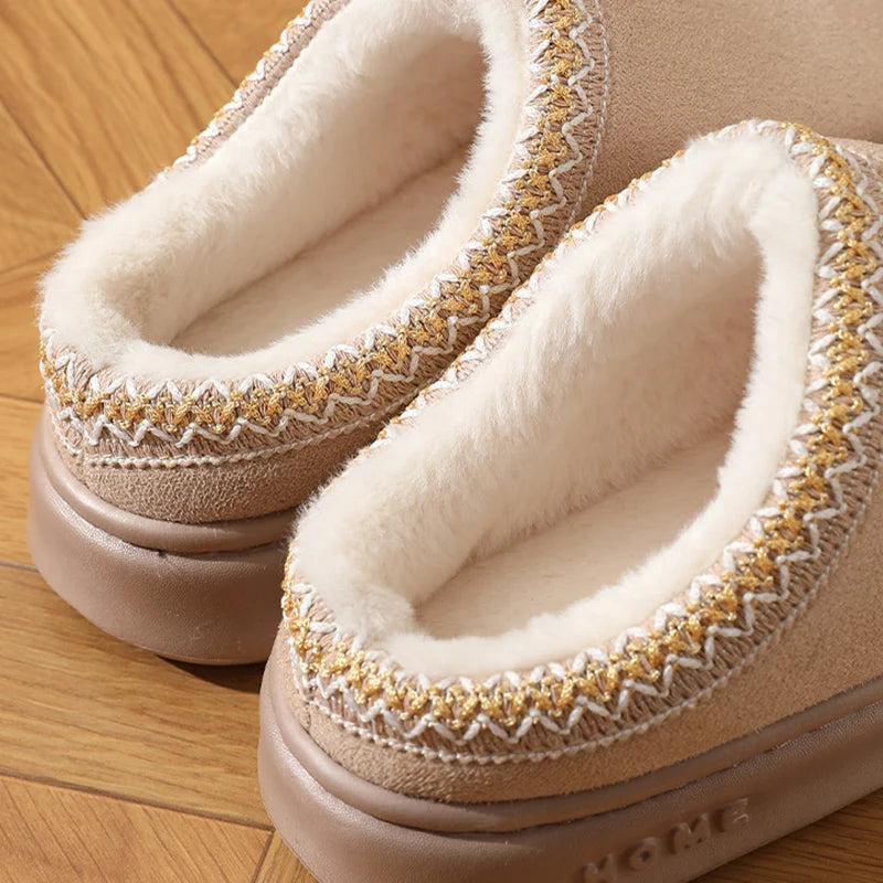 Winter 2024 Women's Fluffy Slippers | Soft Non-Slip Thick Plush Indoor Clogs for Casual Wear