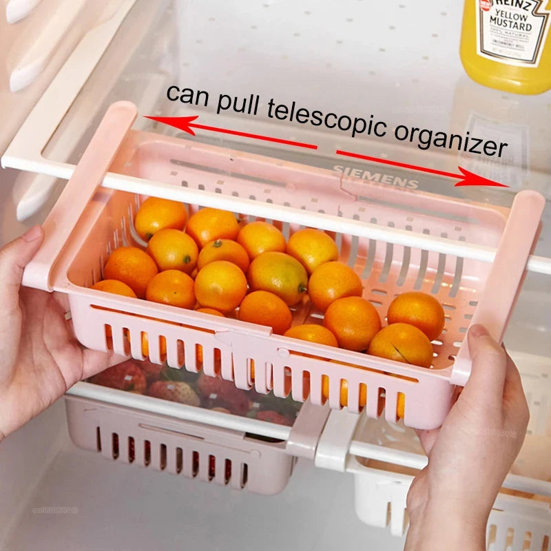 Fridge Organizer Storage Box - Plastic Drawer for Refrigerator with Food Storage