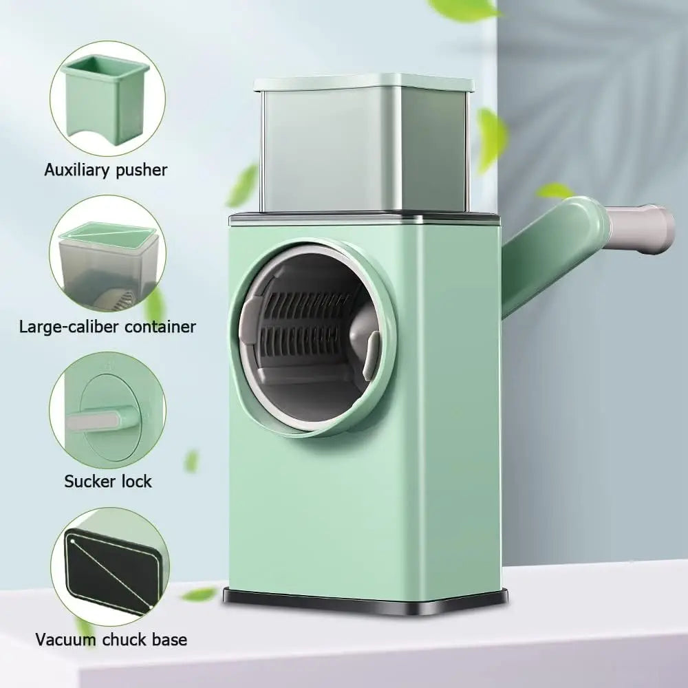 Kitchen 3 in 1 Manual Rotary Cheese Grater With Handle, Kitchen Vegetable Slicer, Chopper, Grinder, Rotary Slicer for Easy Clean