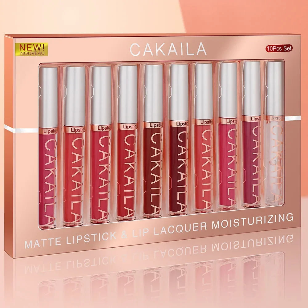 10 PCS Lipstick Set Make-up for women Free shipping Waterproof Long lasting Cosmetics Korean makeup Matte lipstick