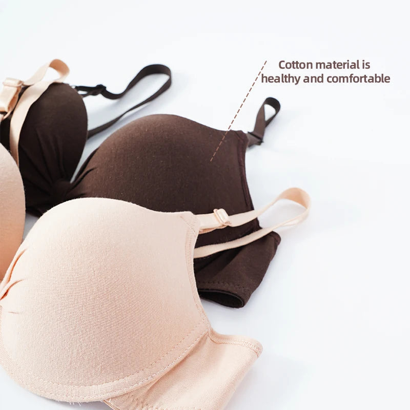 Cotton Bra for Women, Sexy Deep V, Push Up, AB Cup, Bralette, Intimate, Backless, Underwire Underwear