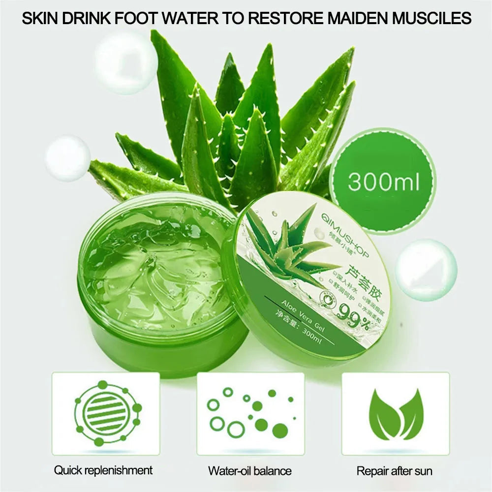 99% Aloe Vera Gel Moisturing Skin Face Cream Shrink Pores Day Cream Skincare Sleeping Mask Korean Skin Care Products 300g