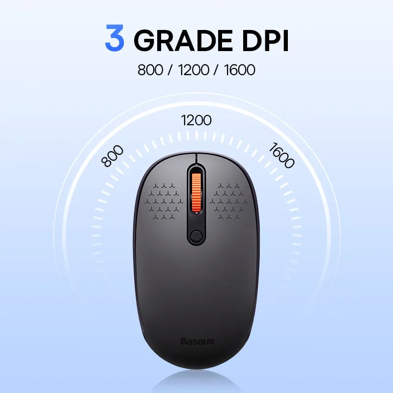 Baseus Mouse Bluetooth Wireless Computer 1600DPI Silent Mouse with 2.4GHz USB Nano Receiver for PC MacBook Tablet Laptop