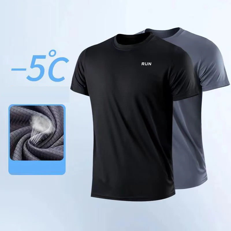 Men's Quick Dry Round Neck T-Shirt for Gym and Sports - Moisture-Wicking, Lightweight