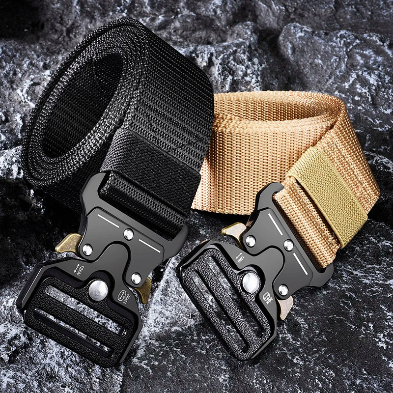 High-Quality Tactical Multi-Function Men's Belt - Marine Corps Canvas & Nylon - Ideal for Outdoor Hunting, Combat, Survival, and More