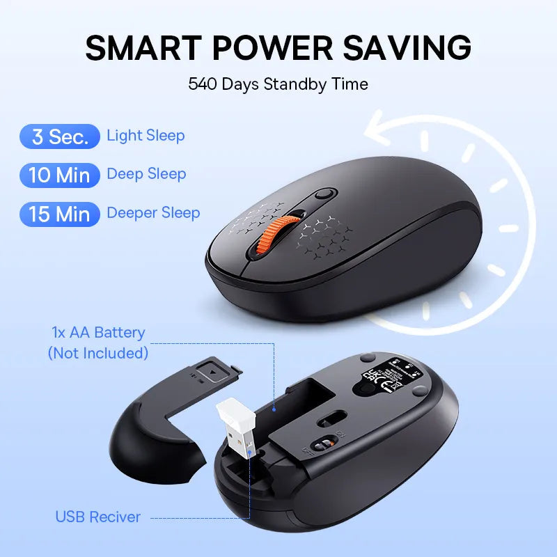 Baseus Mouse Bluetooth Wireless Computer 1600DPI Silent Mouse with 2.4GHz USB Nano Receiver for PC MacBook Tablet Laptop