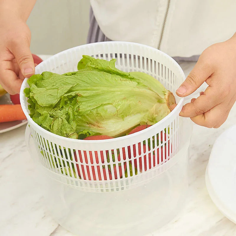 Salad Spinner Lettuce Greens Washer Dryer Drainer Crisper Strainer for Washing Drying Leafy Vegetables Kitchen Tools