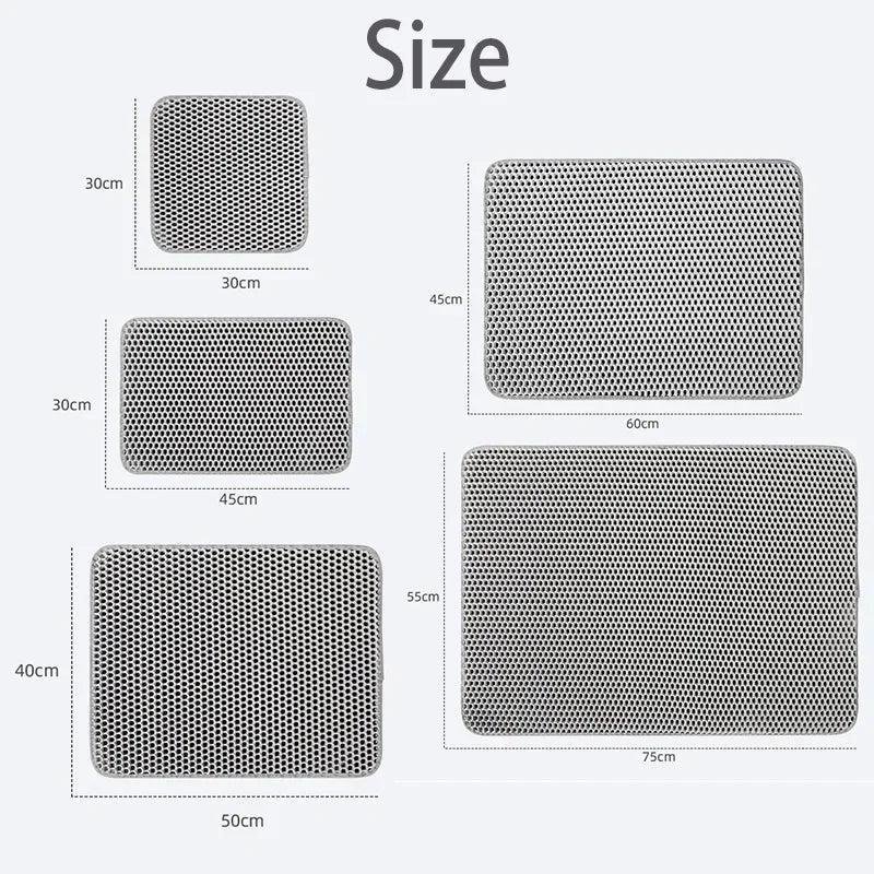 Cat Litter Mat Double Layer Waterproof Urine Proof Trapping Mat Easy to Clean Non-Slip Toilet Pad Cat Scratch Pad Large Foot Pad