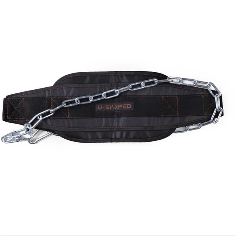 Thicken Weight Lifting Belt with Chain for Pull Ups, Chin Ups, and More"