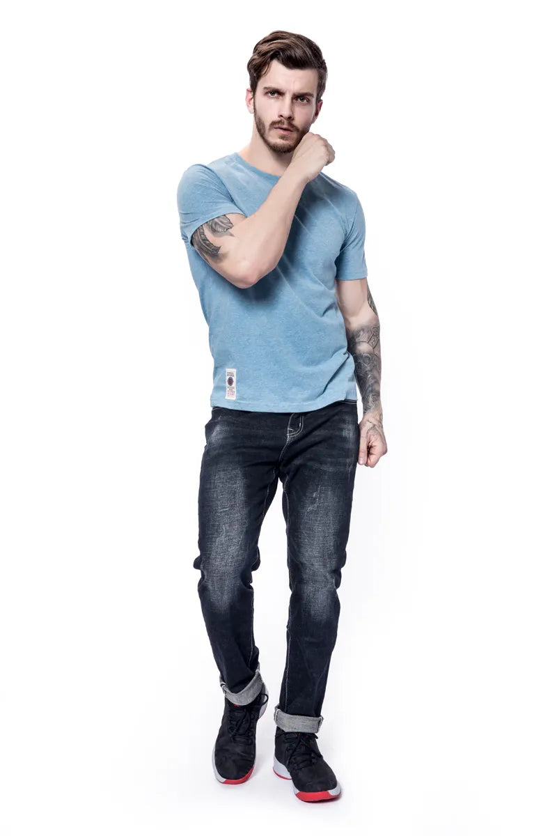 Solid Color Men's Cotton T-Shirt, Casual O-neck, High-Quality Classic Top