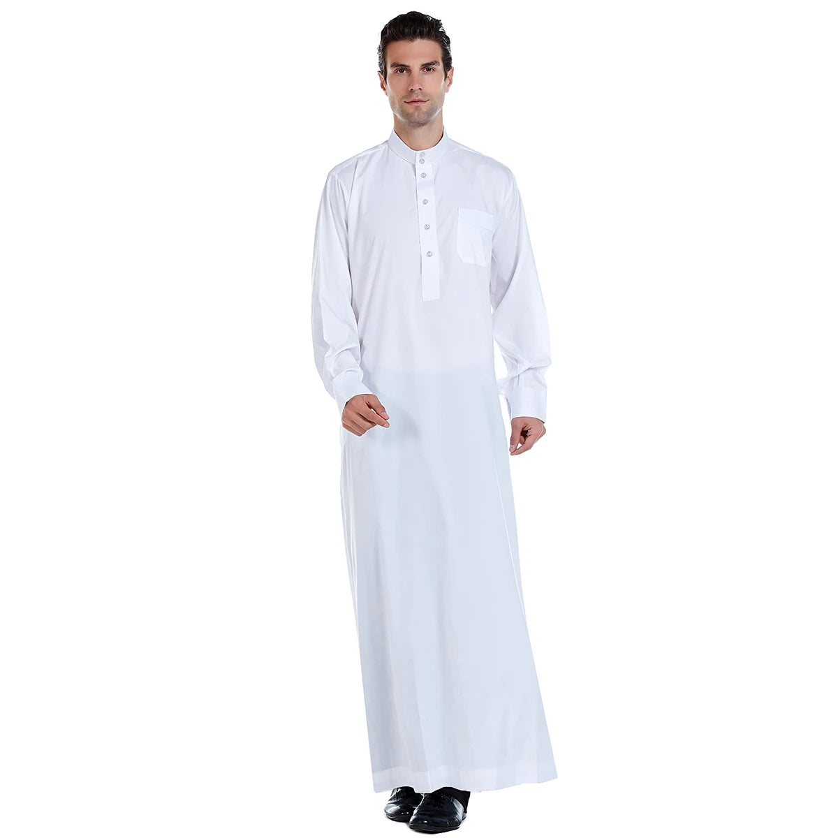 Men's Long Sleeve Jubba Thobe | Saudi Abaya, Arabic Kaftan, Dubai Daffah & Islamic Dress Styles