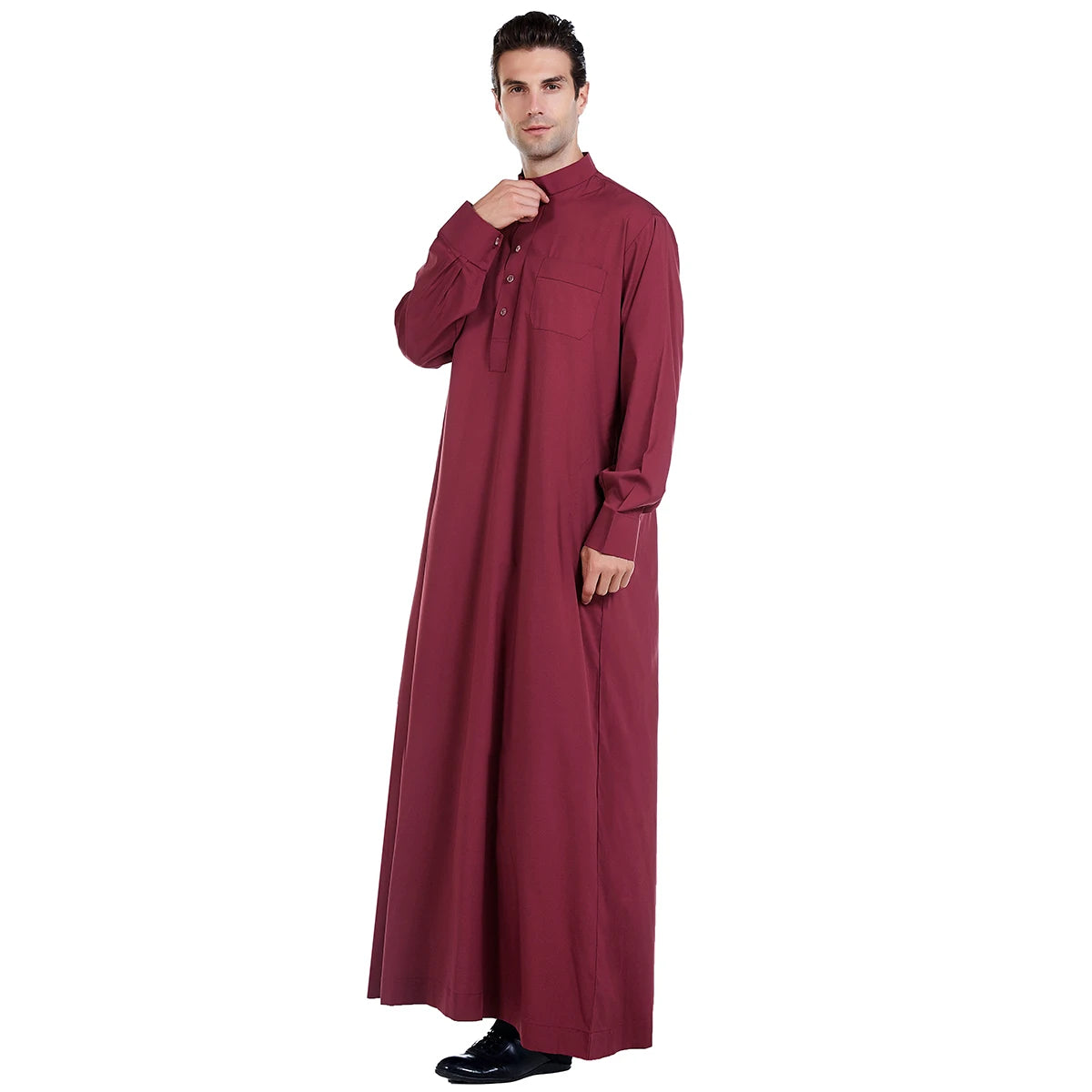 Men's Long Sleeve Jubba Thobe | Saudi Abaya, Arabic Kaftan, Dubai Daffah & Islamic Dress Styles