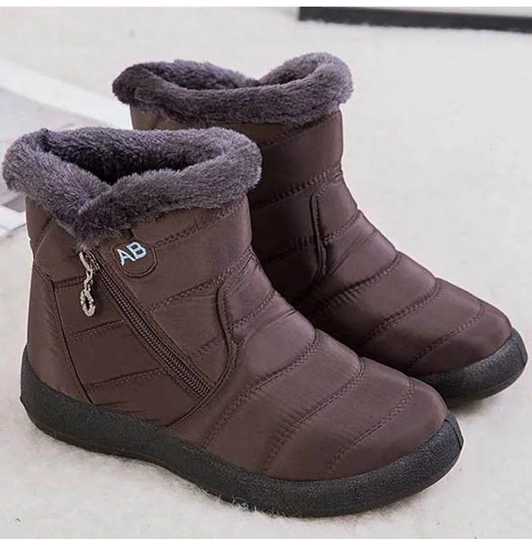 Comfortable Waterproof Snow Boots for Women - Soft Fur, Zipper, Winter Boots (Botas Mujer)