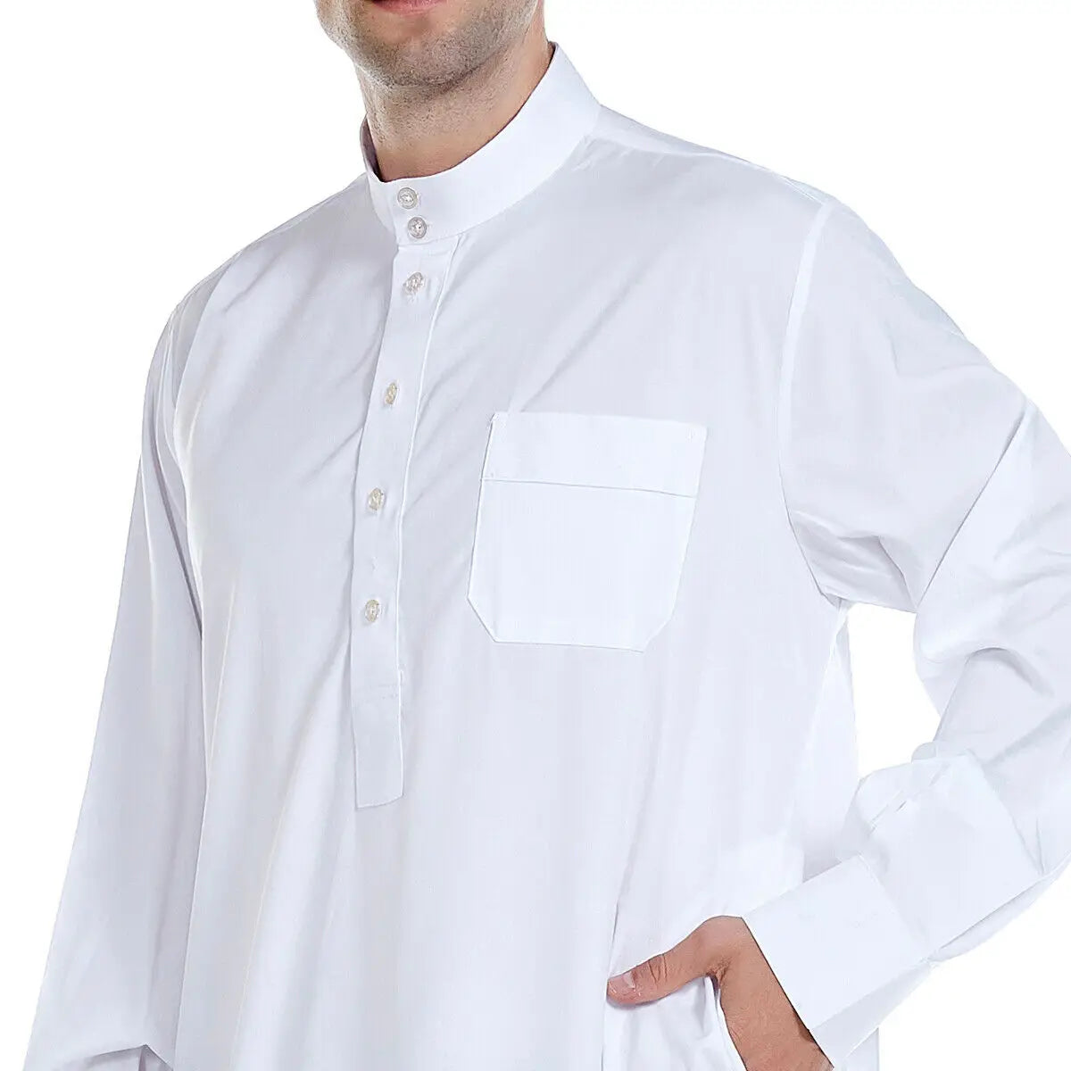 Men's Long Sleeve Jubba Thobe | Saudi Abaya, Arabic Kaftan, Dubai Daffah & Islamic Dress Styles