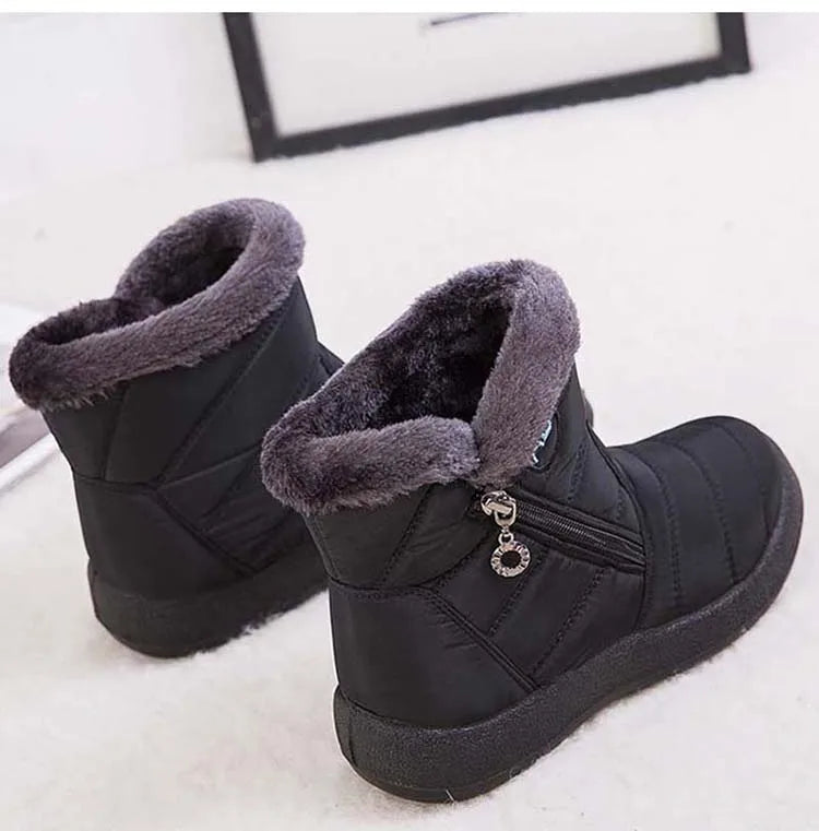 Comfortable Waterproof Snow Boots for Women - Soft Fur, Zipper, Winter Boots (Botas Mujer)