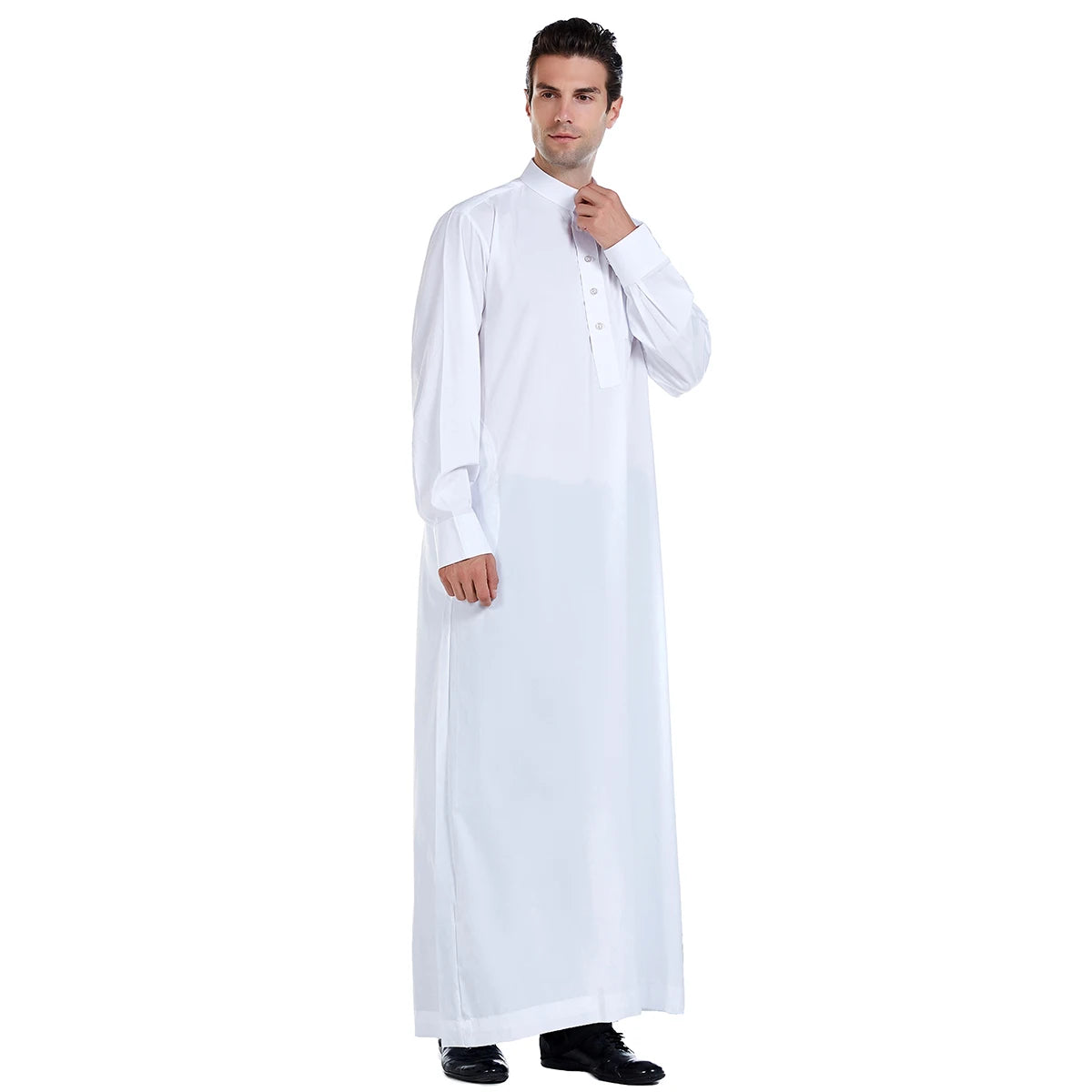 Men's Long Sleeve Jubba Thobe | Saudi Abaya, Arabic Kaftan, Dubai Daffah & Islamic Dress Styles