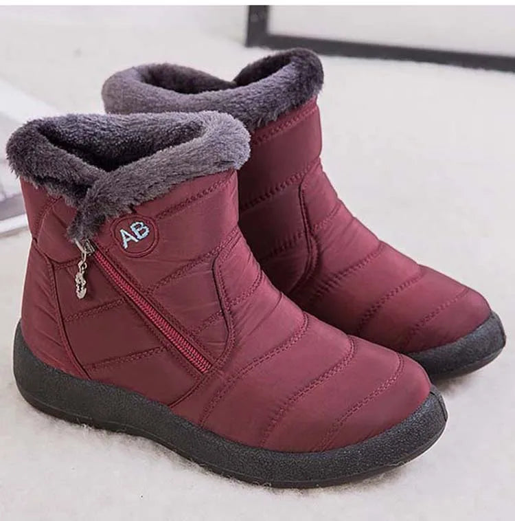 Comfortable Waterproof Snow Boots for Women - Soft Fur, Zipper, Winter Boots (Botas Mujer)