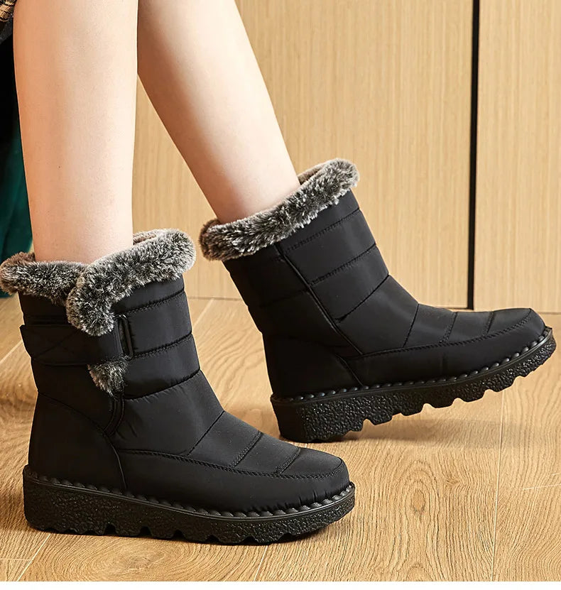 2024 Trend: Women's Winter Boots - Ankle Height, Low Heels, Waterproof, Fur-Lined Snow Boots (Botas Mujer)