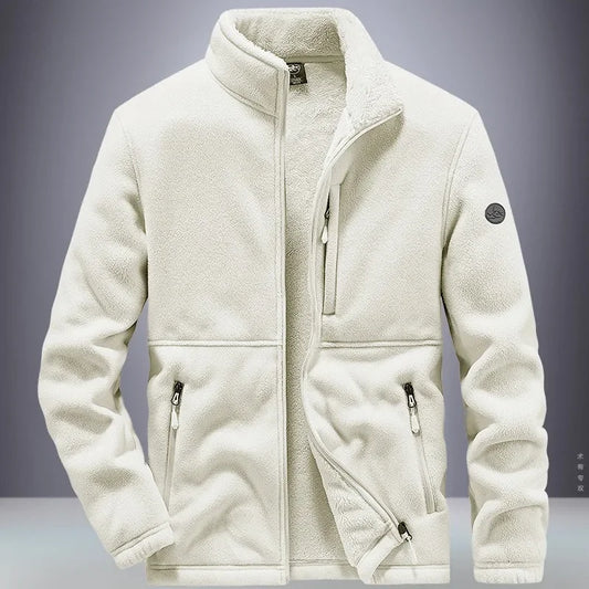 Winter Jacket for Mens, Trendy with Added Fleece and Thick Lamb Jacket, Outdoor Sportswear, Oversized Jacket