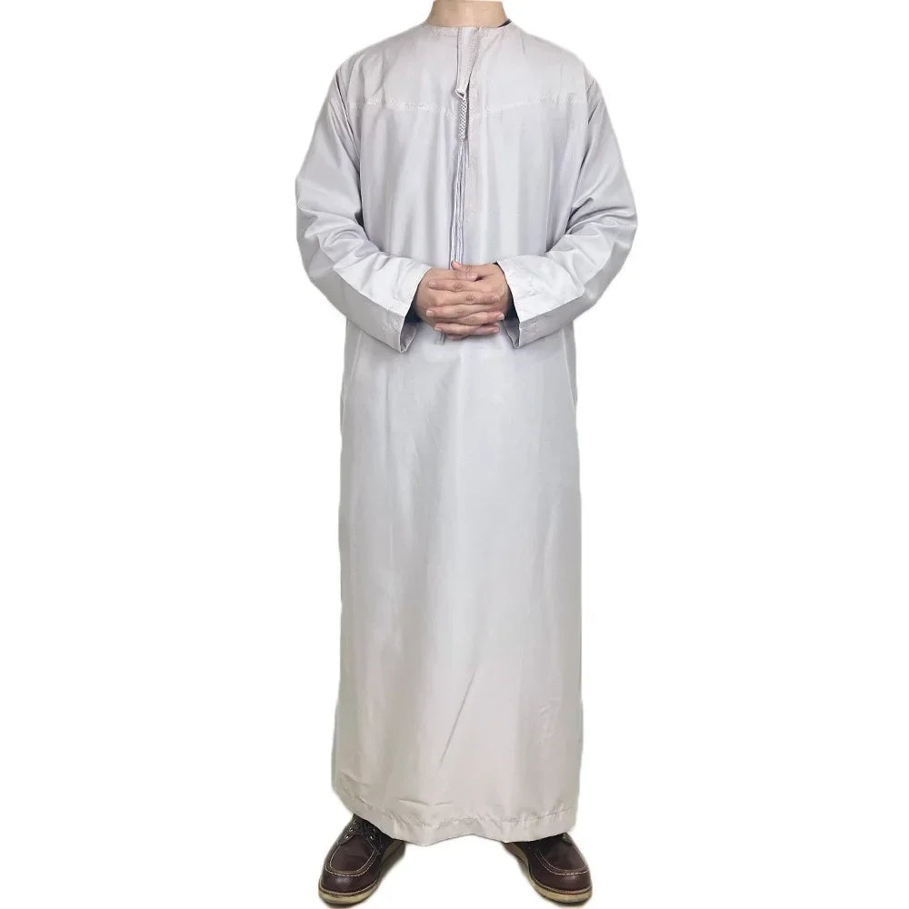 New Muslim Men's Long Sleeve Jubba Thobe | Abaya, Daffah, Kaftan, Prayer Robe - Pakistan & Saudi Arabia Inspired Islamic Clothing
